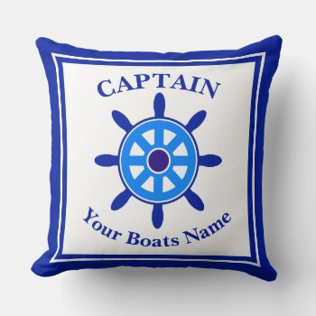 Boat Captains Ships Wheel Throw Pillow by customizedgifts at Zazzle