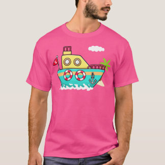 Boat Cartoon Illustration T-Shirt