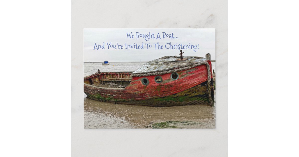 Boat Christening Invitation Postcard Zazzle
