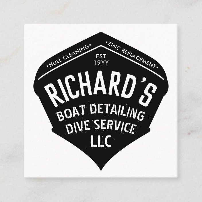Boat Cleaning Detailing Marine Service Industry Square Business Card