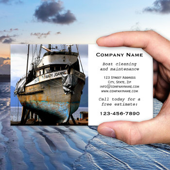 Boat Cleaning Maintenance Business Card by sunnysites at Zazzle