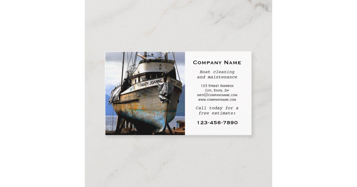 Boat Cleaning Maintenance Business Card Zazzle