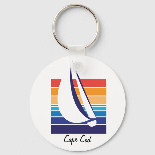 Boat Color Square_Cape Cod keychain (Front)