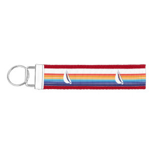 Boat Color Square_horizontal hues_multi boat Wrist Keychain