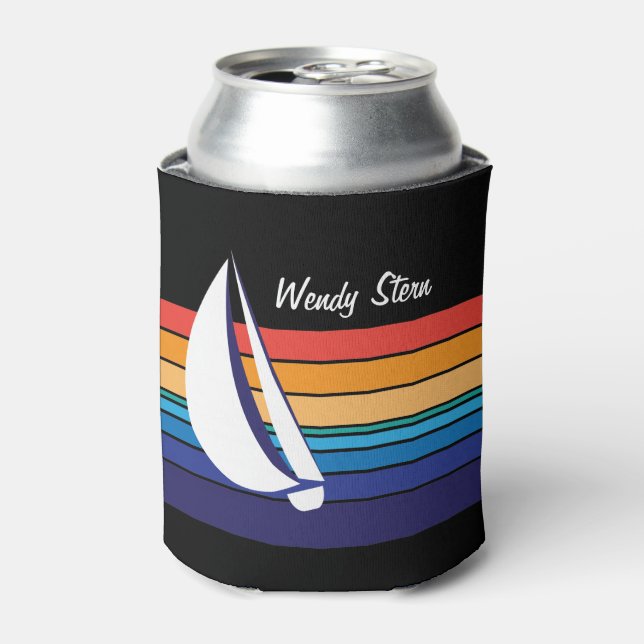 Boat Color Square_horizontal hues_personalized Can Cooler (Can Front)