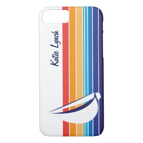 Boat Color Square_horizontal hues_personalized iPhone 87 Case