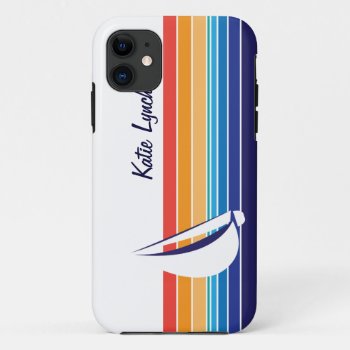 Boat Color Square_horizontal Hues_personalized Iphone 11 Case by FUNauticals at Zazzle