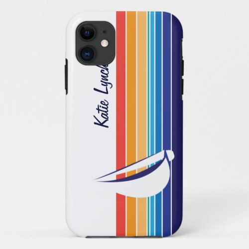 Boat Color Square_horizontal hues_personalized iPhone 11 Case