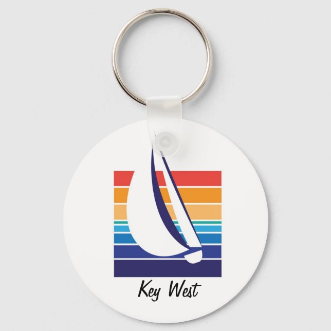 Boat Color Square_Key West keychain (Front)