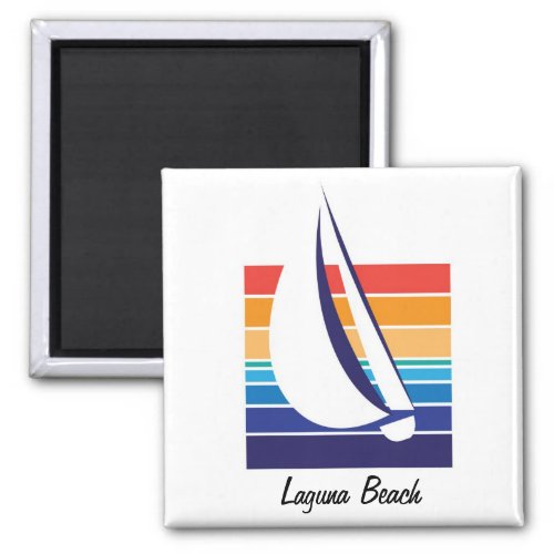 Boat Color Square_Laguna Beach magnet