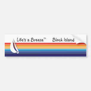 Boat Color Square_Life's a Breeze™_Block Island Bumper Sticker