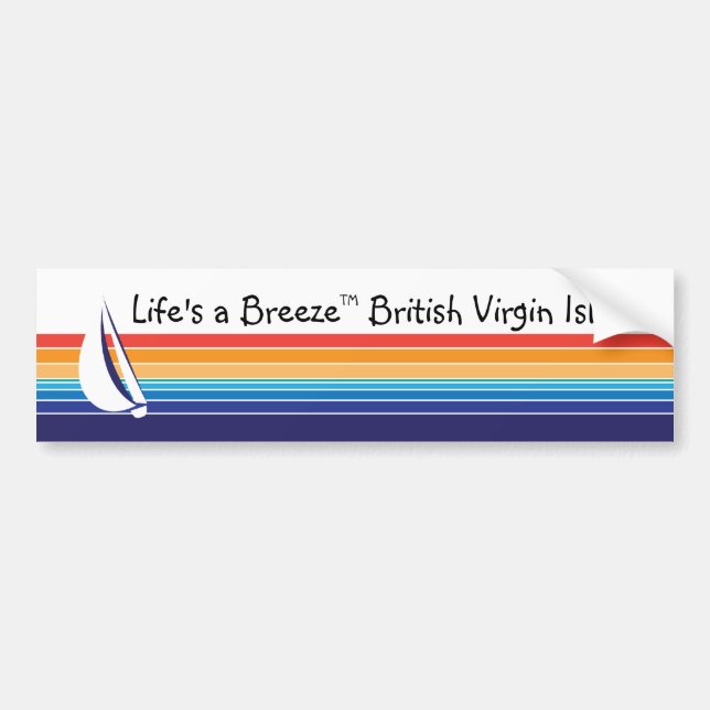 Boat Color Square_Life's a Breeze™_BVI Bumper Sticker (Front)