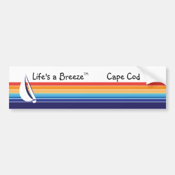 Boat Color Square_life's A Breeze™_cape Cod Bumper Sticker by FUNauticals at Zazzle