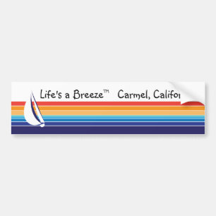 Boat Color Square_Life's a Breeze™_Carmel, CA Bumper Sticker