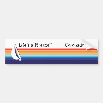 Boat Color Square_life's A Breeze™_coronado Bumper Sticker by FUNauticals at Zazzle