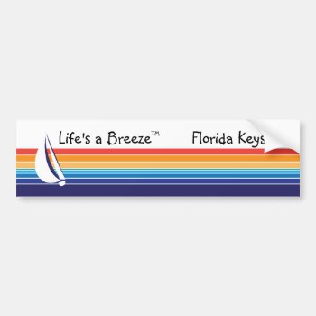 Boat Color Square_life's A Breeze™_florida Keys Bumper Sticker by FUNauticals at Zazzle