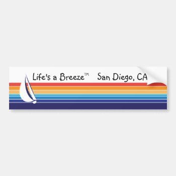 Boat Color Square_life's A Breeze™_san Diego Bumper Sticker by FUNauticals at Zazzle