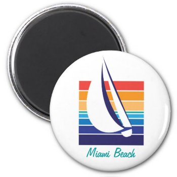 Boat Color Square_miami Beach Magnet by FUNauticals at Zazzle