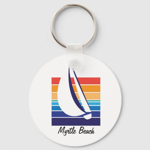 Boat Color Square_Myrtle Beach keychain