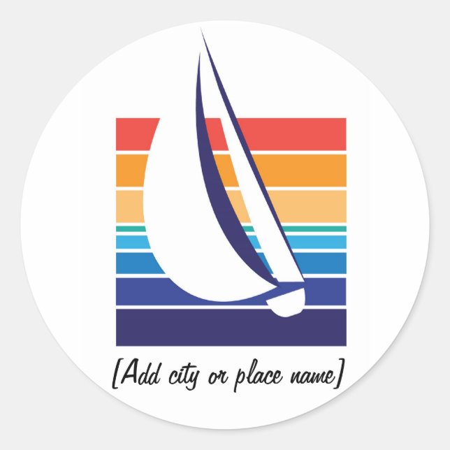 Boat Color Square_Namedrop sticker (Front)