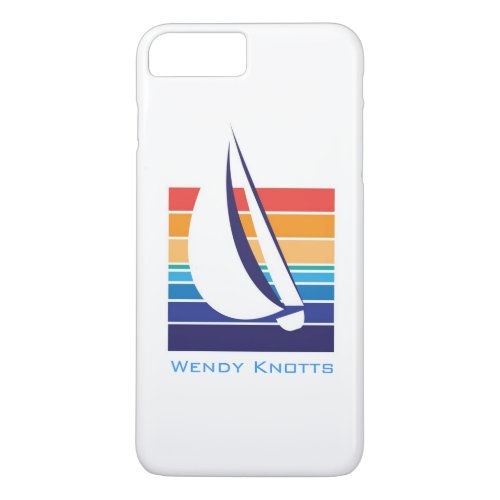 Boat Color Square_ocean to sunset hues_personalize iPhone 8 Plus7 Plus Case