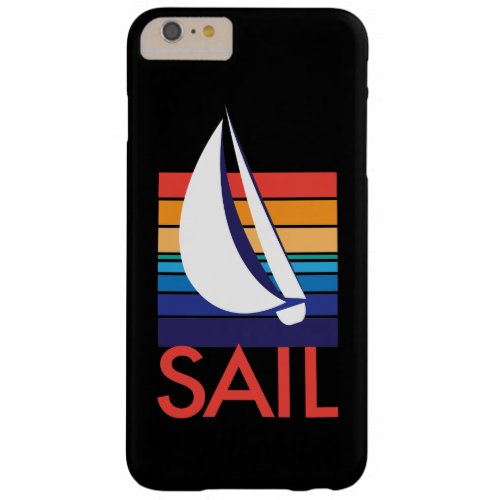 Boat Color Square_ocean_to_sunset_SAIL_on black Barely There iPhone 6 Plus Case