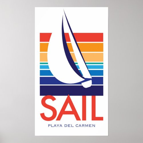 Boat Color Square_Playa del Carmen poster