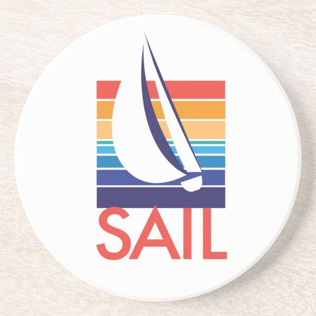 Boat Color Square_Sail Drink Coaster (Front)