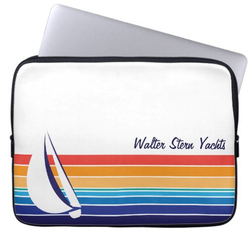 Boat Color Square_Sail_horizon hues_personalized Laptop Sleeve