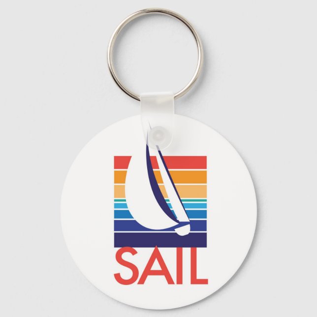 Boat Color Square_Sail keychain (Front)