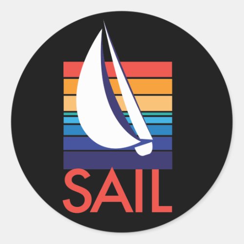 Boat Color Square_Sail on black custom sticker