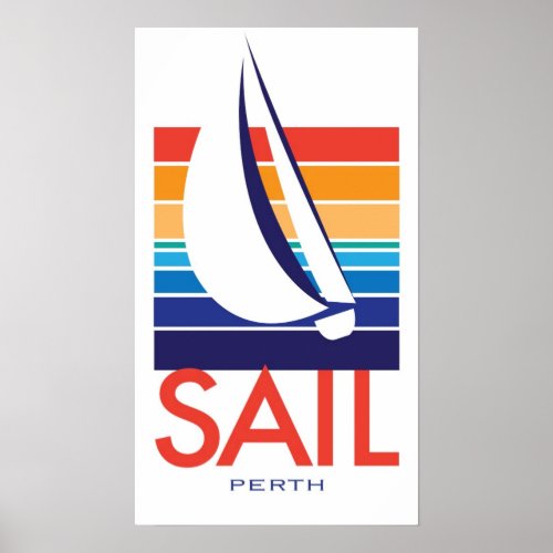 Boat Color Square_SAIL Perth poster