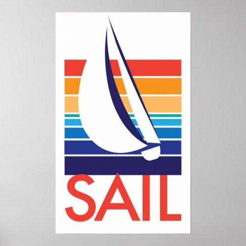 Boat Color Square_SAIL poster