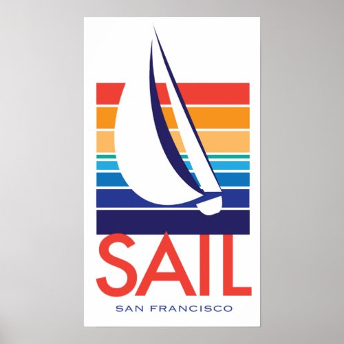 Boat Color Square_SAIL San Francisco poster