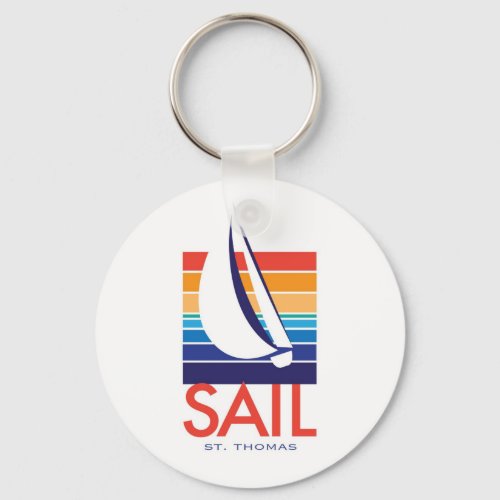 Boat Color Square_SAIL St Thomas keychain