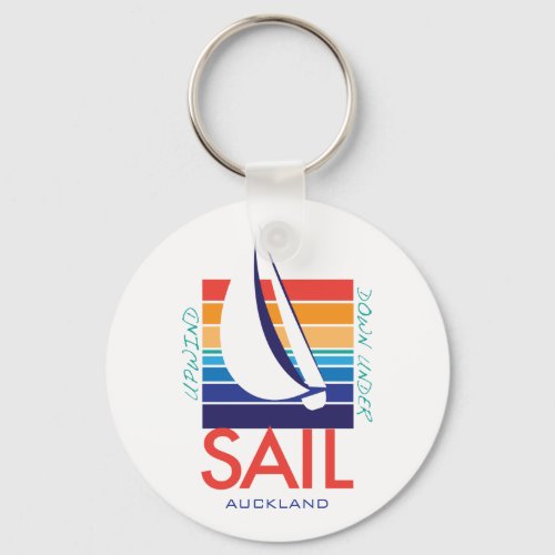 Boat Color Square_SAIL_UpWind DownUnder Auckland Keychain