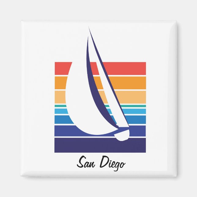 Boat Color Square_San Diego magnet (Front)