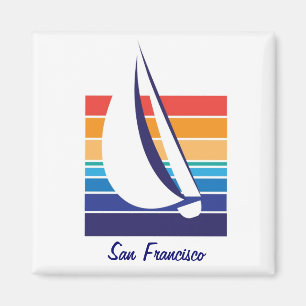 Boat Color Square_San Francisco Magnet