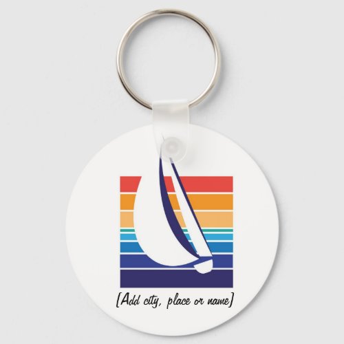 Boat Color Square_Template keychain