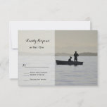 Boat &amp; Couple Silhouette Lake Wedding Rsvp Cards at Zazzle