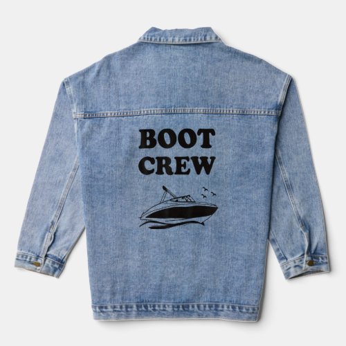 Boat Crew Motorboat Driving With Family And Friend Denim Jacket