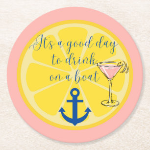 Boat Cruise Round Paper Coaster