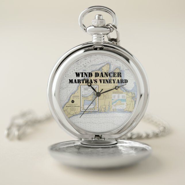 Boat Custom Name Martha's Vineyard Nautical Pocket Watch (Inside)