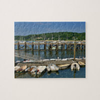 Boat Docks at Northport Harbor on Long Island NY Jigsaw Puzzle