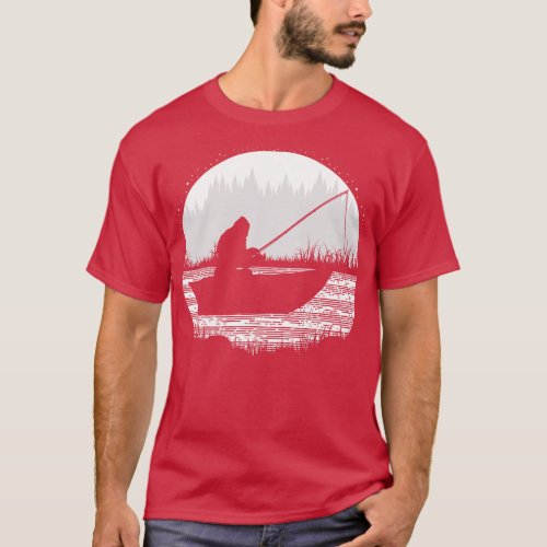 Boat Fishing Bigfoot T_Shirt