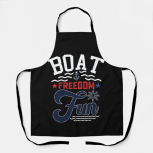Boat Freedom Fun 4th Of July Boater Apron