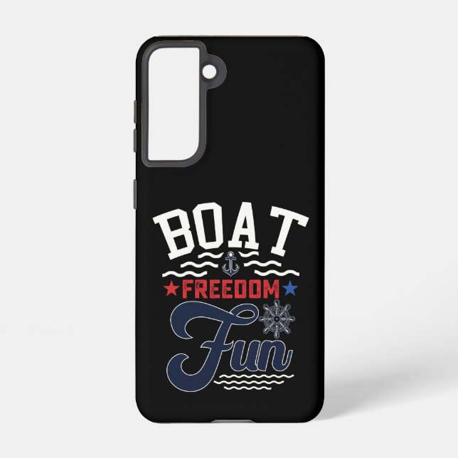 Boat Freedom Fun 4th Of July Boater  Samsung Galaxy Case (Back)