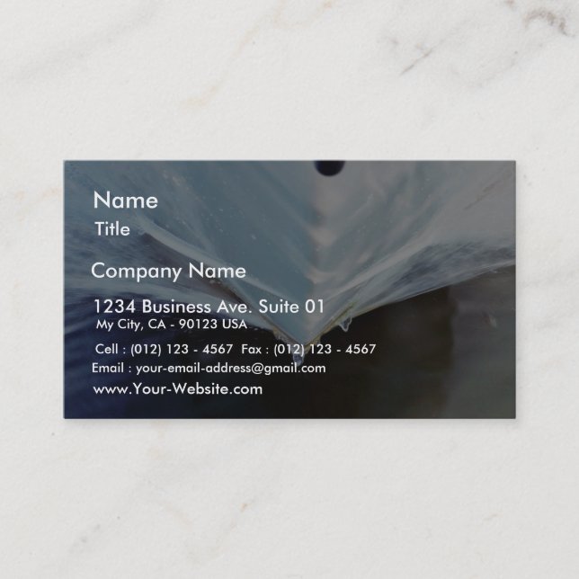Boat Front Breaking Water Business Card (Front)