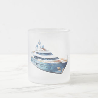 Boat Frosted Glass Coffee Mug