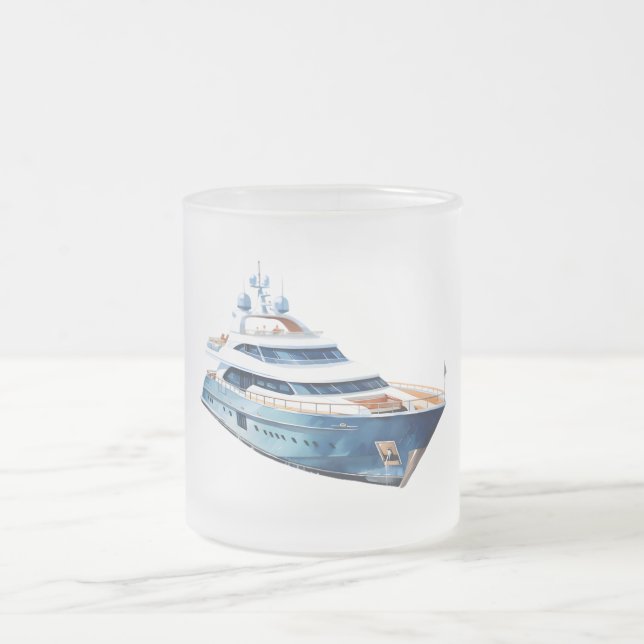 Boat Frosted Glass Coffee Mug (Center)
